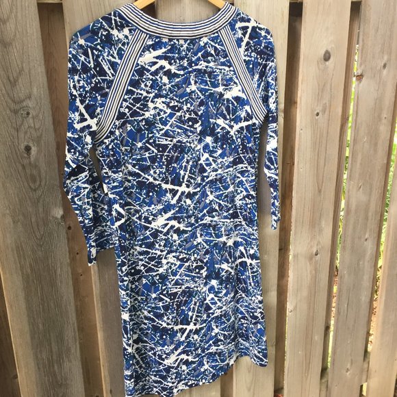 BCBGMaxAzria blue white stretchy dress - size XS - Picture 5 of 7